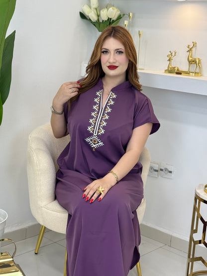 Robe Berbère Chic et Moderne en Violet