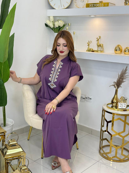 Robe Berbère Chic et Moderne en Violet